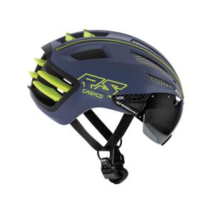 Κράνος ποδηλάτου | CASCO | SPEEDairo 2 | με VAUTRON® automatic visor | Μπλέ Κίτρινο Νέον